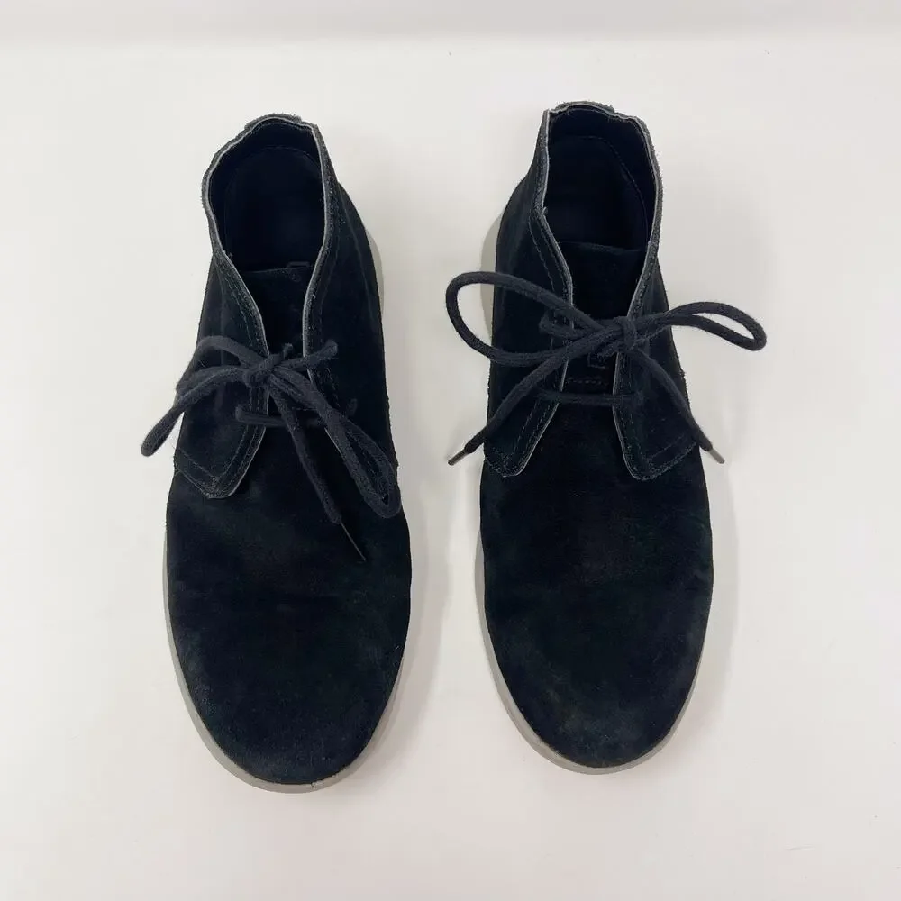 UGG Mens Size 7 Black Dustin Chukka Boots Suede Leather Lace Up Foam Footbed